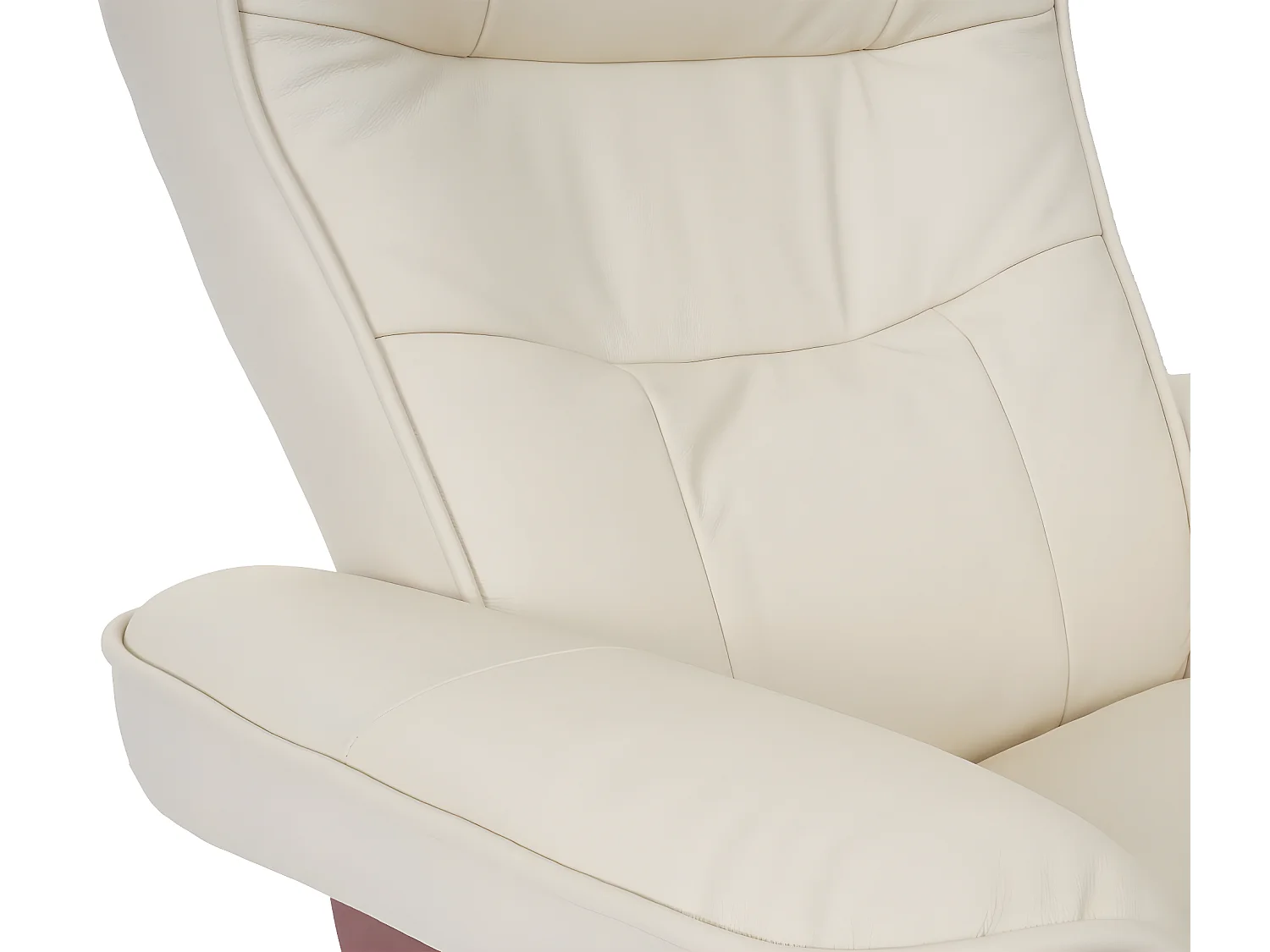 Fauteuil relax Edmonton avec pouf,  crème, doré