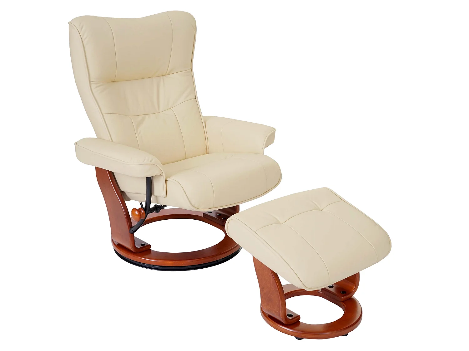 Leżanka Edmonton z taboretem,  kremowy, miodowy