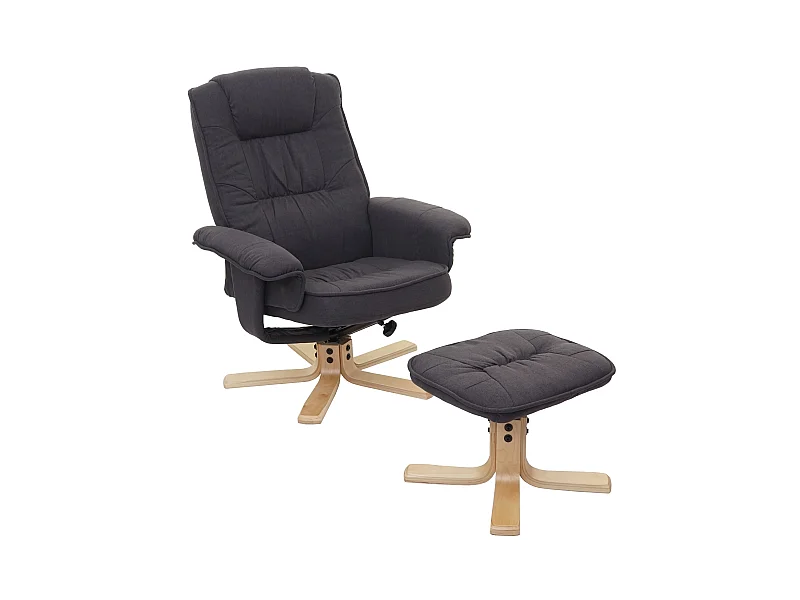 Fotel Relax H56 z taboretem,  ciemnoszary