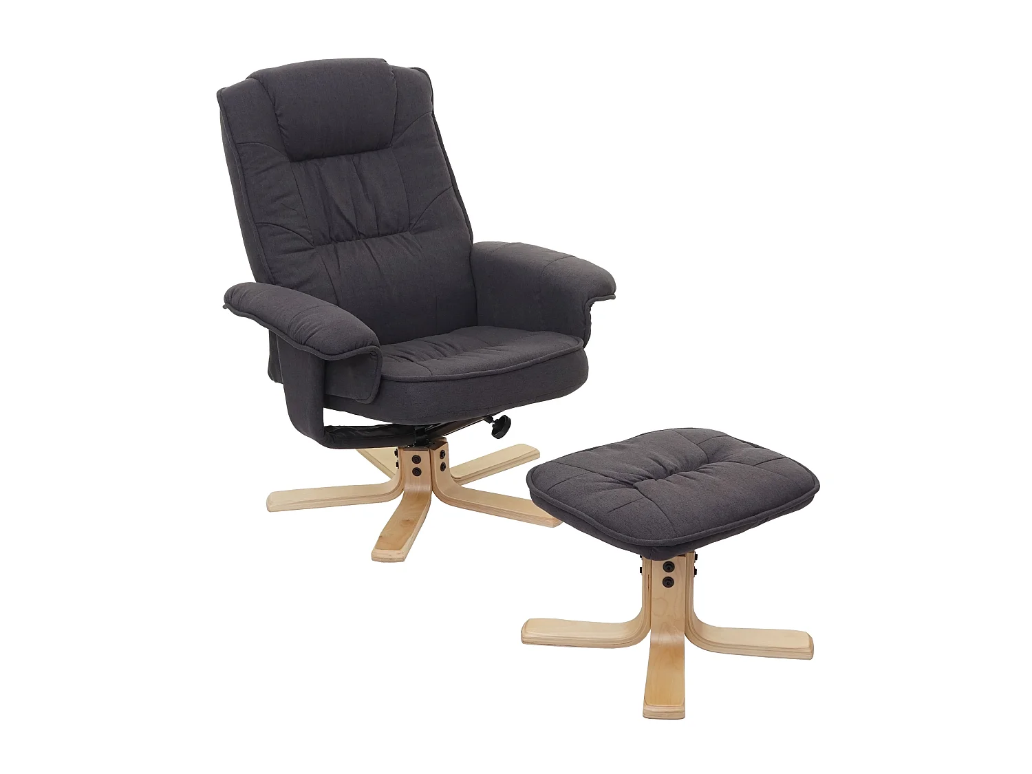 Fauteuil relax H56 avec pouf,  gris foncé
