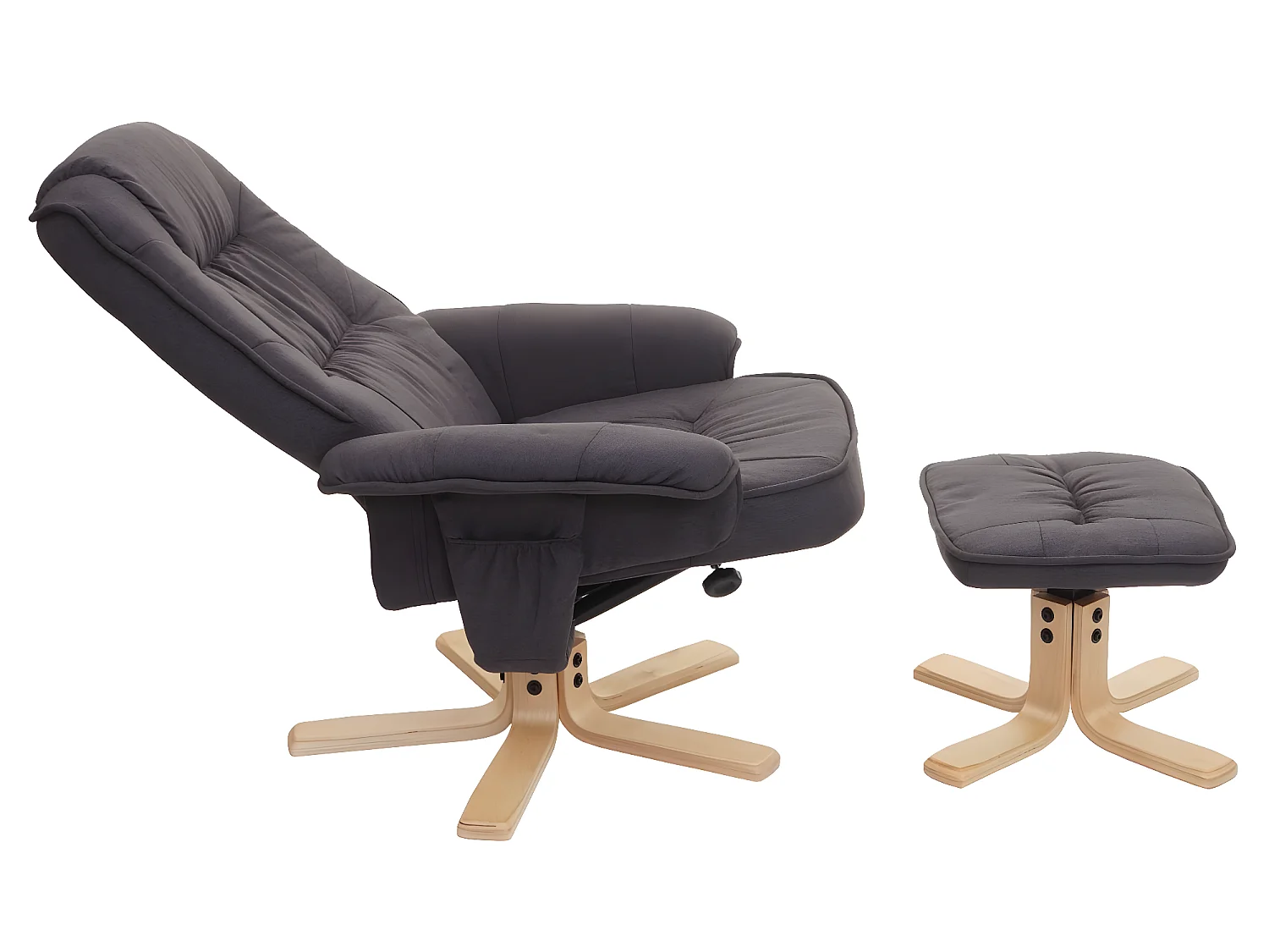 Fotel Relax H56 z taboretem,  ciemnoszary