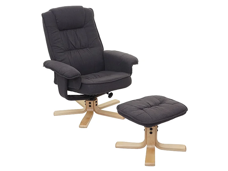 Relaxsessel H56 mit Hocker, Dunkelgrau