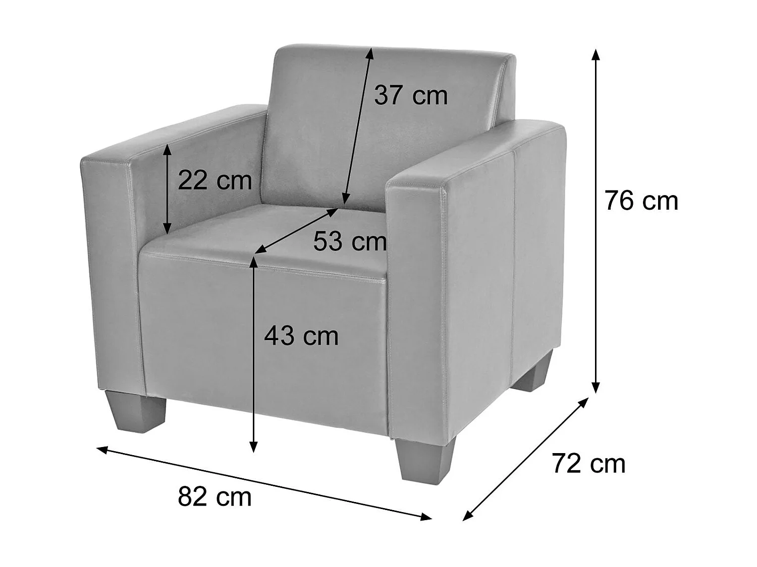 Fauteuil lounge Moncalieri,  noir