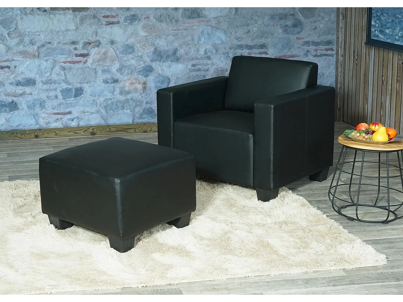 Fauteuil lounge Moncalieri,  noir