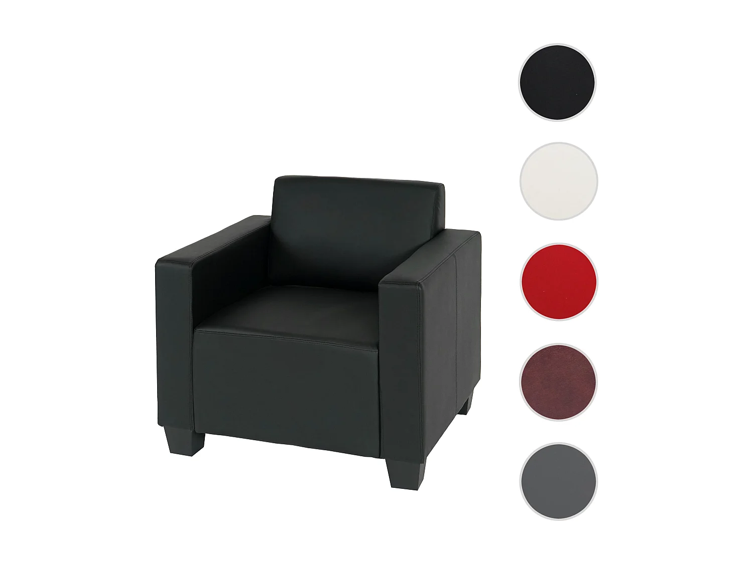 Fauteuil lounge Moncalieri,  noir