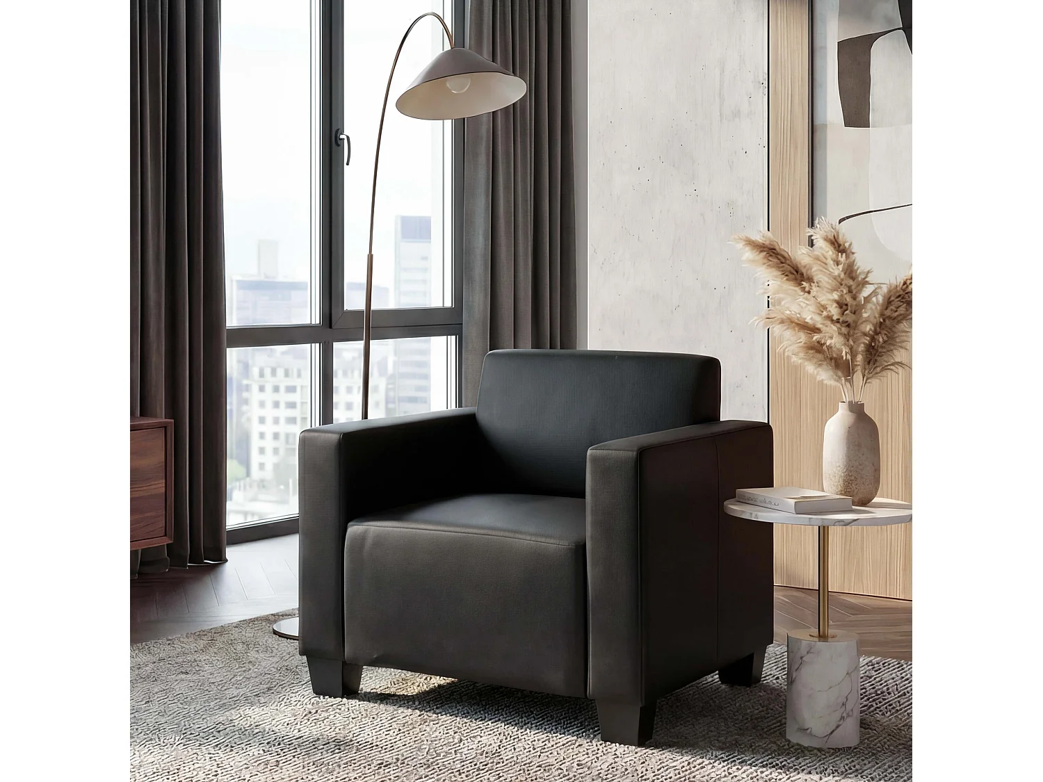 Fauteuil lounge Moncalieri,  noir