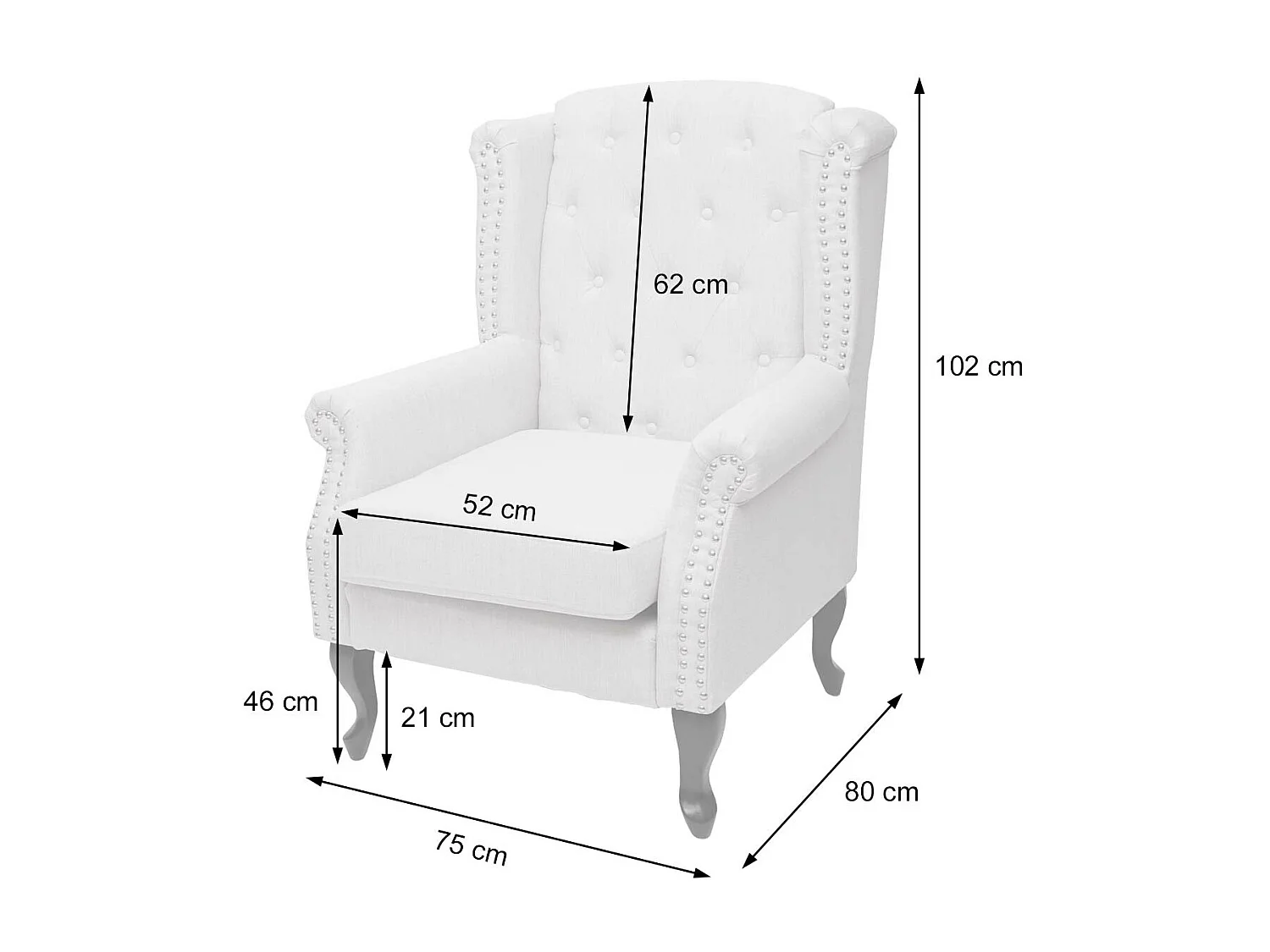 Fauteuil de relaxation Oxford,  gris avec ottomane
