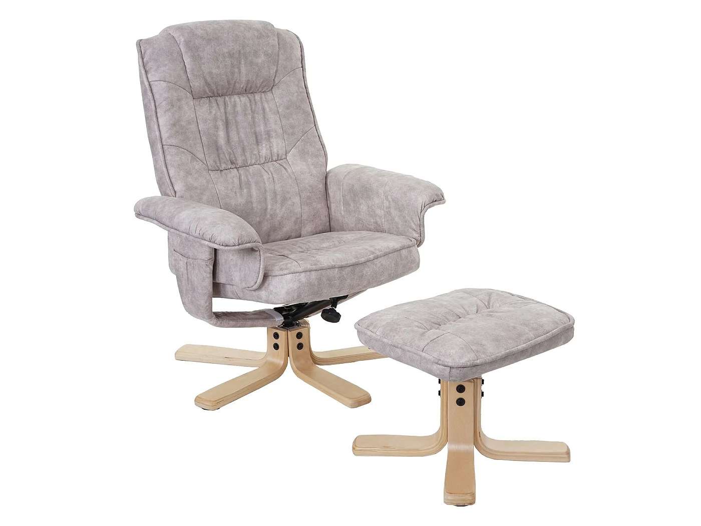Fauteuil relax H56 avec pouf,  crème
