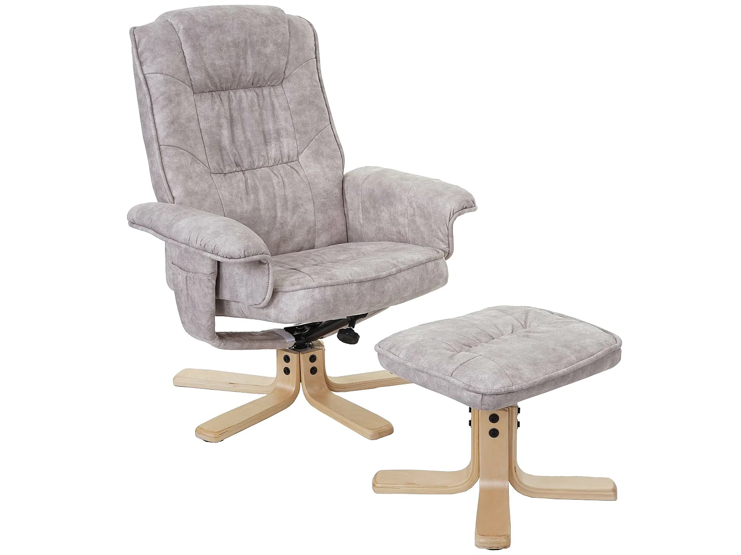Fauteuil relax H56 avec pouf,  crème