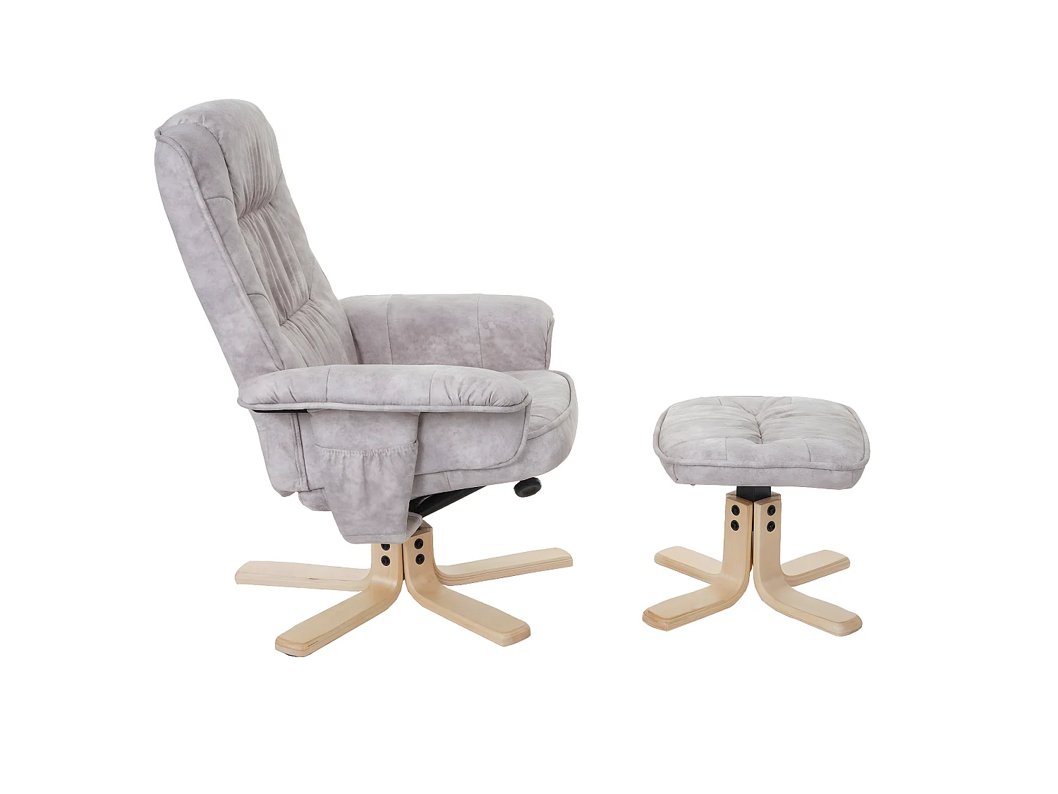 Fauteuil relax H56 avec pouf,  crème