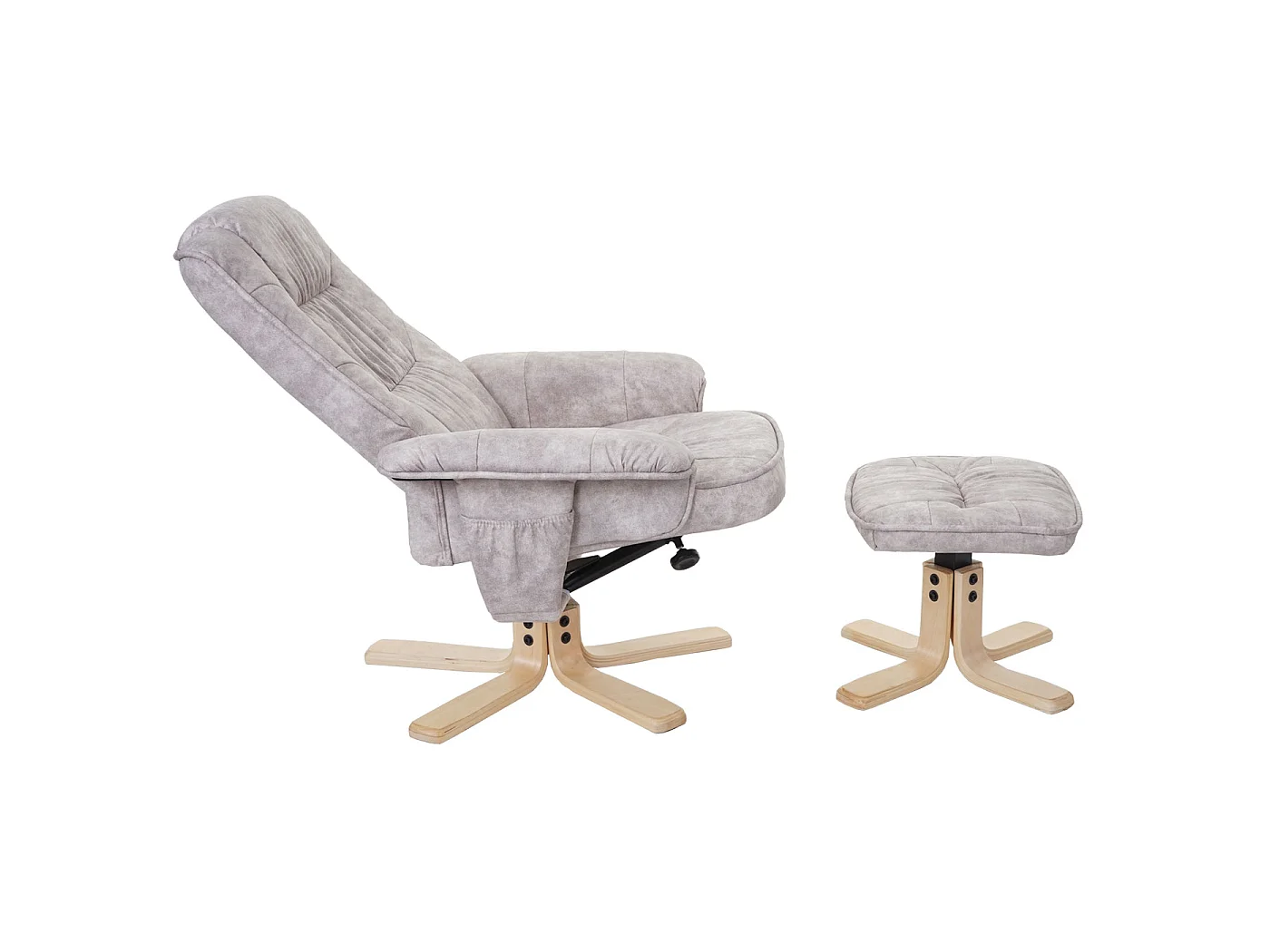 Fauteuil relax H56 avec pouf,  crème
