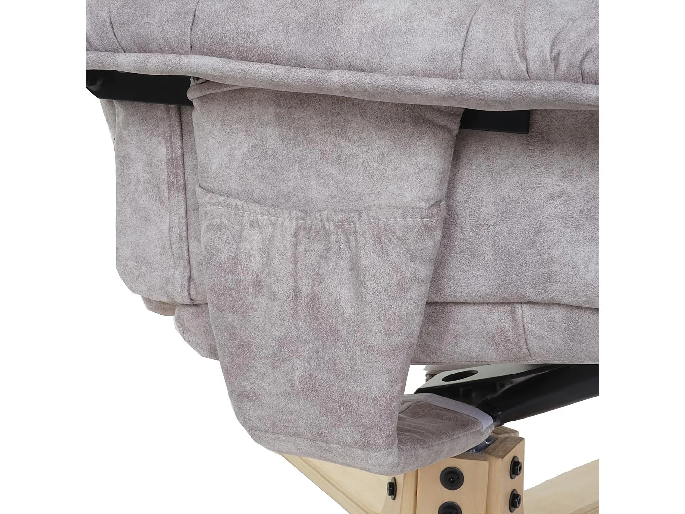 Fauteuil relax H56 avec pouf,  crème