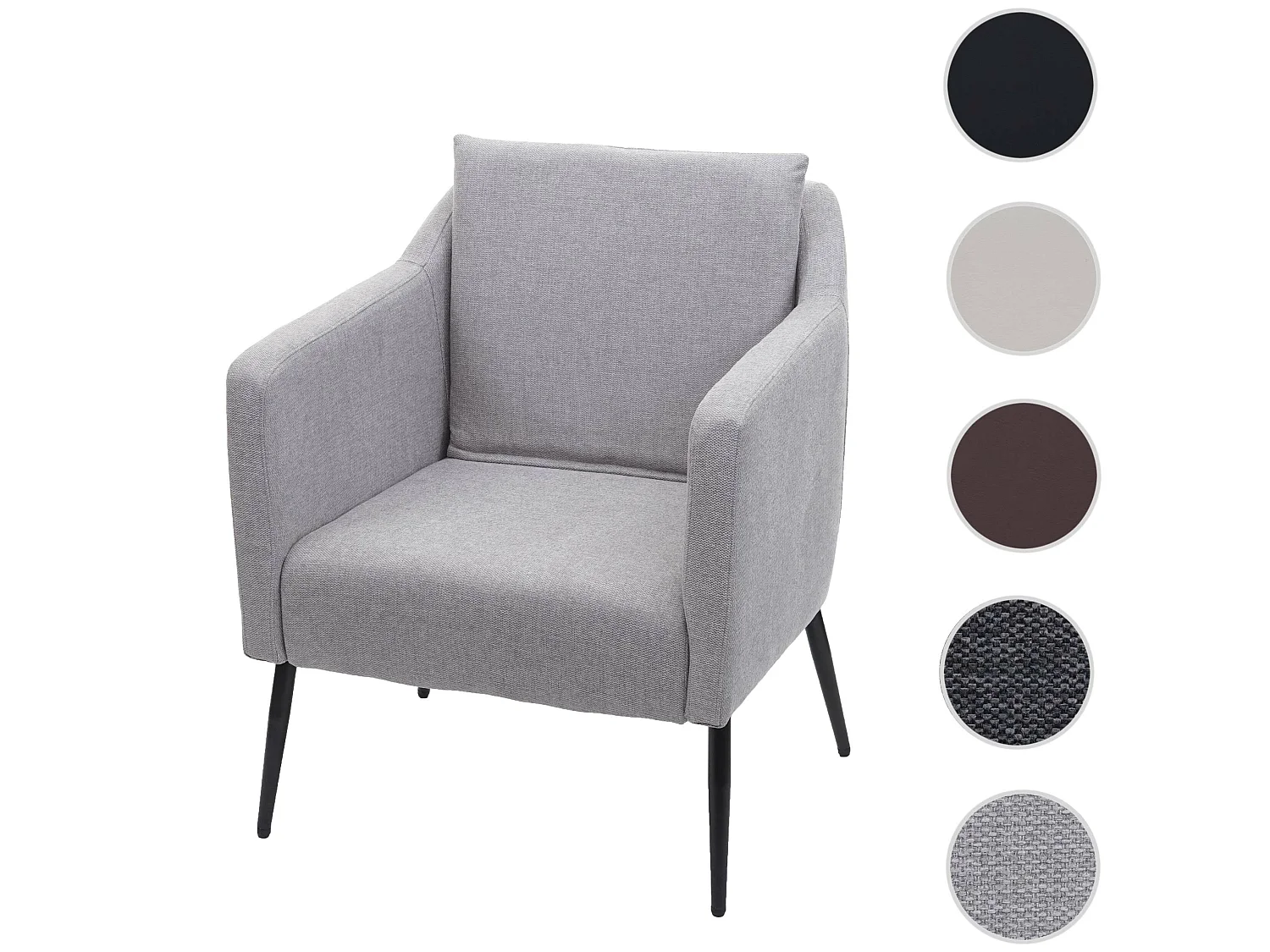 Fotel wypoczynkowy MCW-H93a,  tkanina/tekstylia jasnoszary