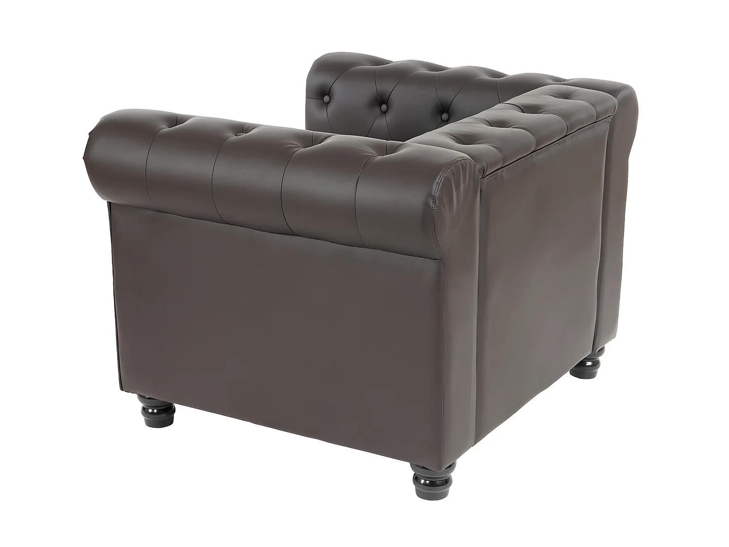 Relaxfauteuil Edinburgh ronde poten,  ronde poten, bruin met voetenbankje