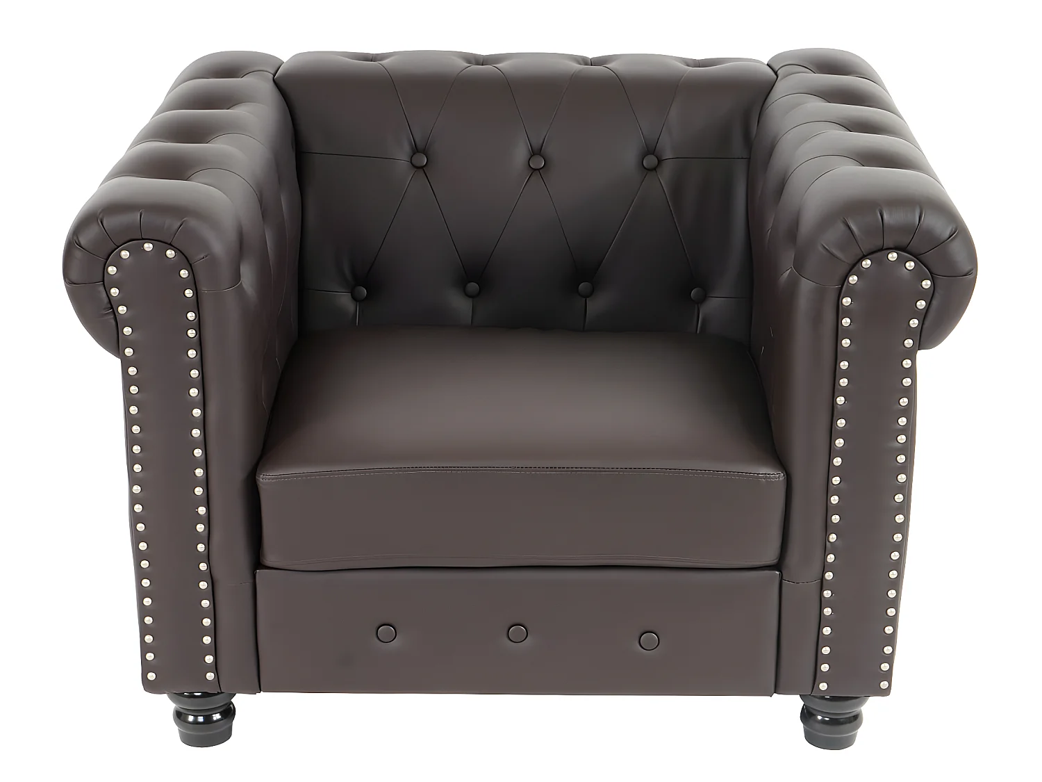 Fauteuil relax Edinburgh Pieds ronds,  pieds ronds, brun antique