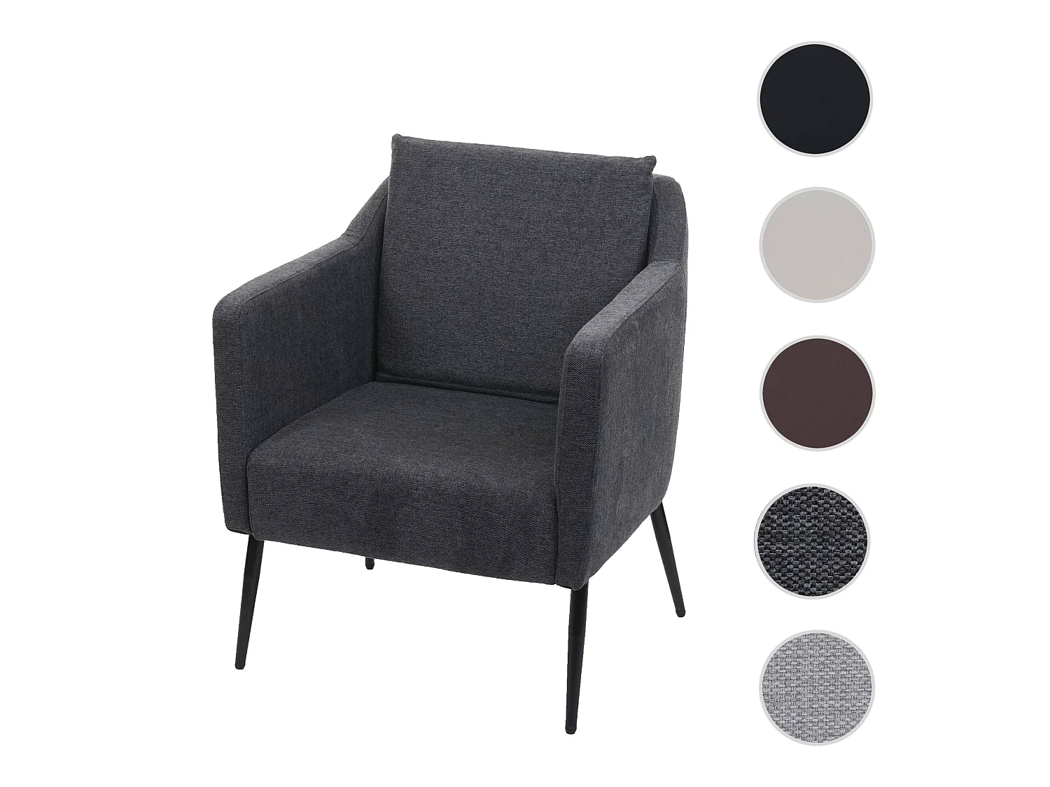 Fauteuil de relaxation MCW-H93a,  Tissu/Textile gris foncé