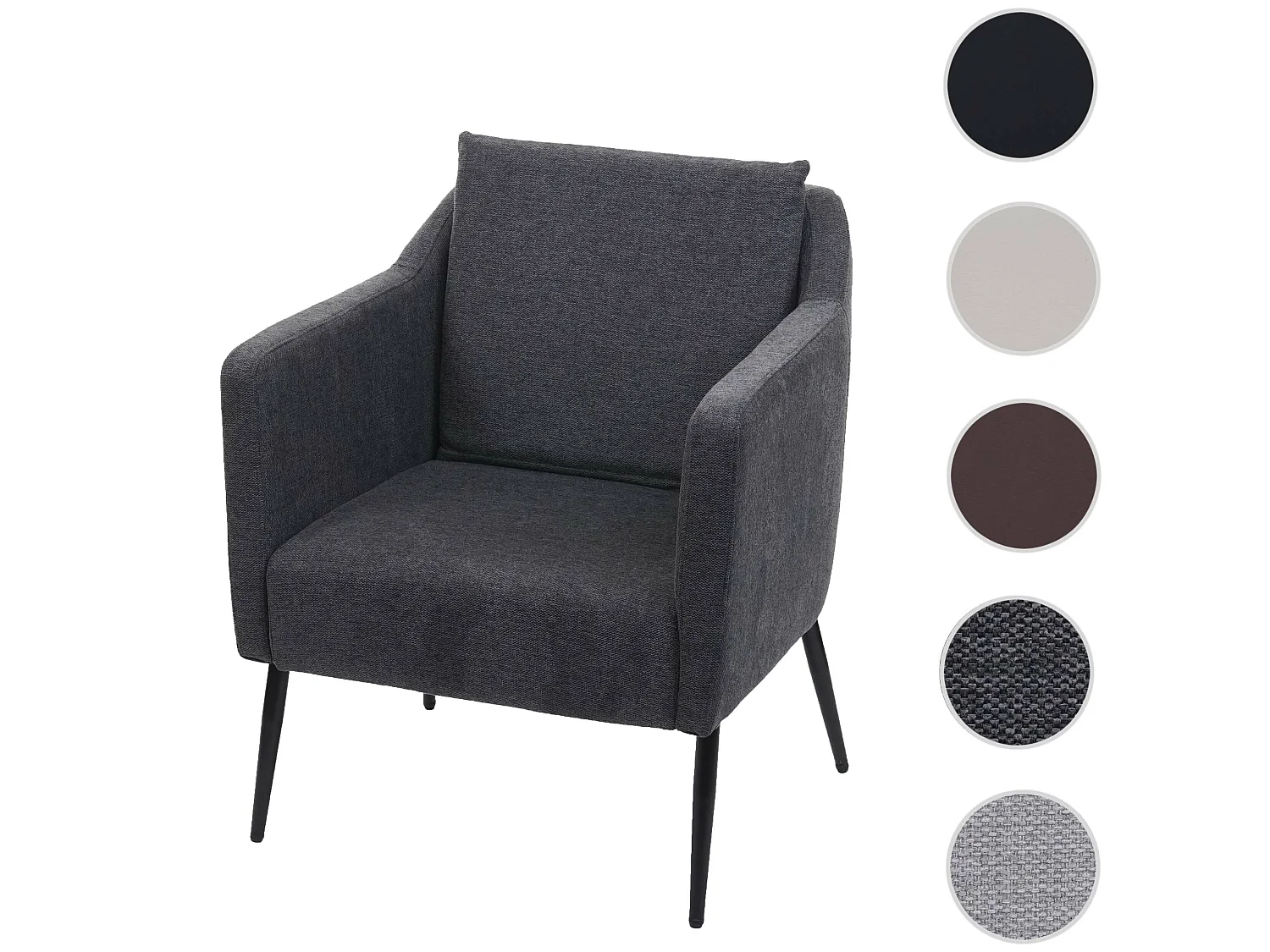 Fotel wypoczynkowy MCW-H93a,  tkanina/tekstylia ciemnoszary