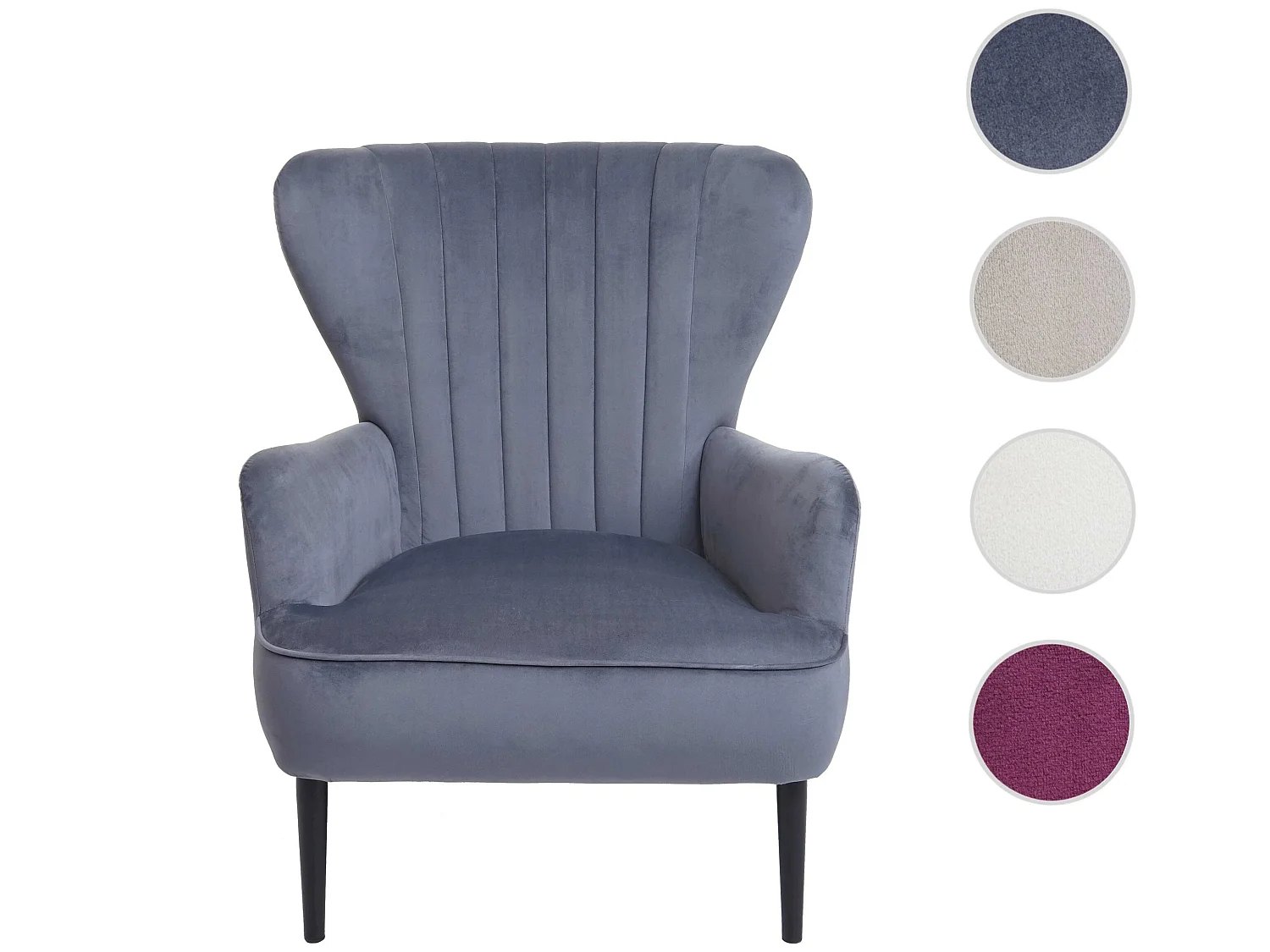 Poltrona lounge relax elegante seduta imbottita MCW-K37 velluto grigio