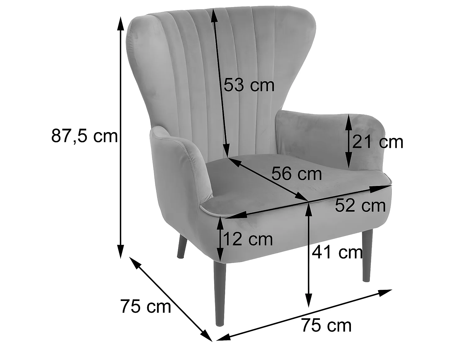Loungefauteuil MCW-K37,  grijs