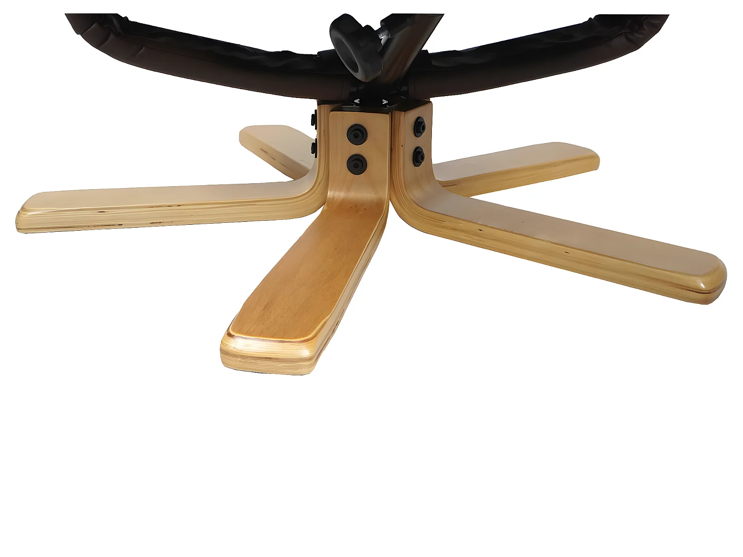 Fotel Relax H56 z taboretem,  czarny