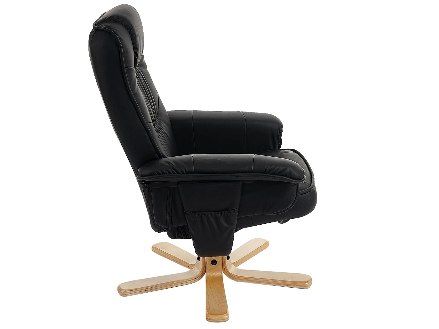 Fotel Relax H56 z taboretem,  czarny