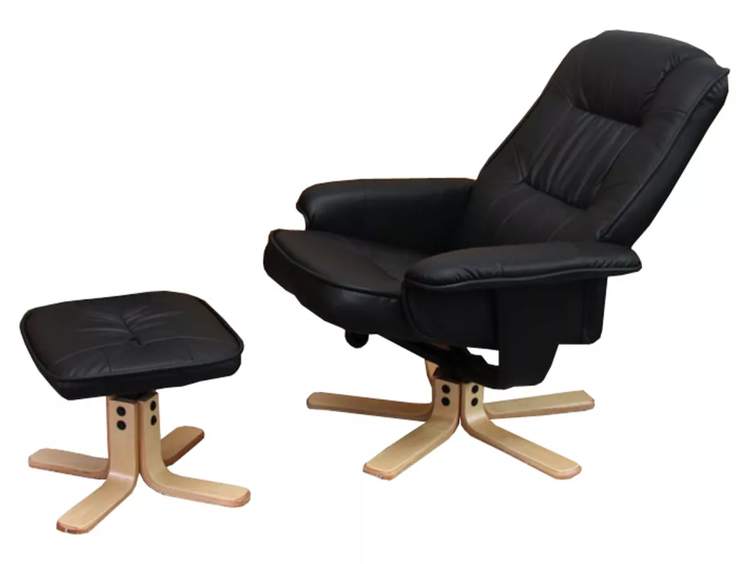 Kauf Unique Relaxsessel H56 mit Hocker, Schwarz