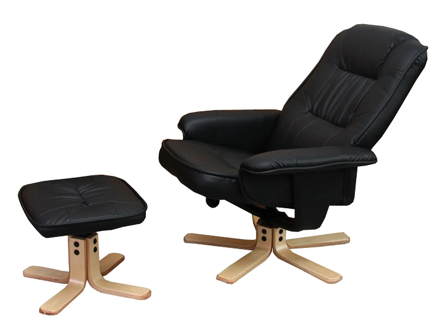 Fotel relaksacyjny H56 z podnóżkiem,  czarny