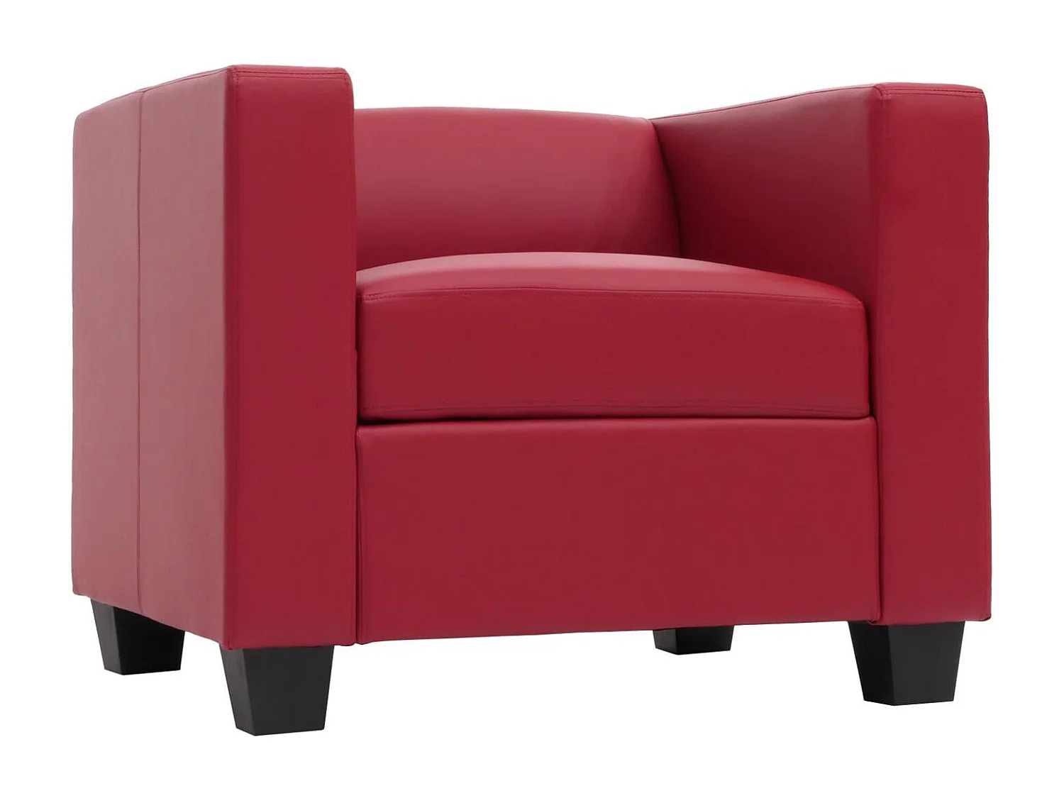 Fotel Fotel wypoczynkowy Lille,  sztuczna skóra, czerwony