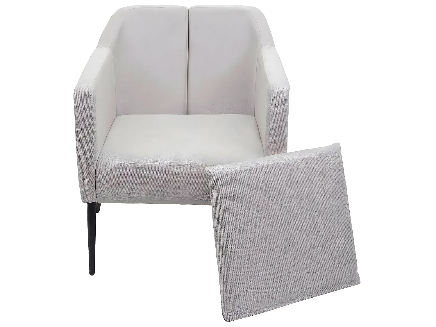 Sillón reclinable MCW-H93a,  tela/textil crema-beige