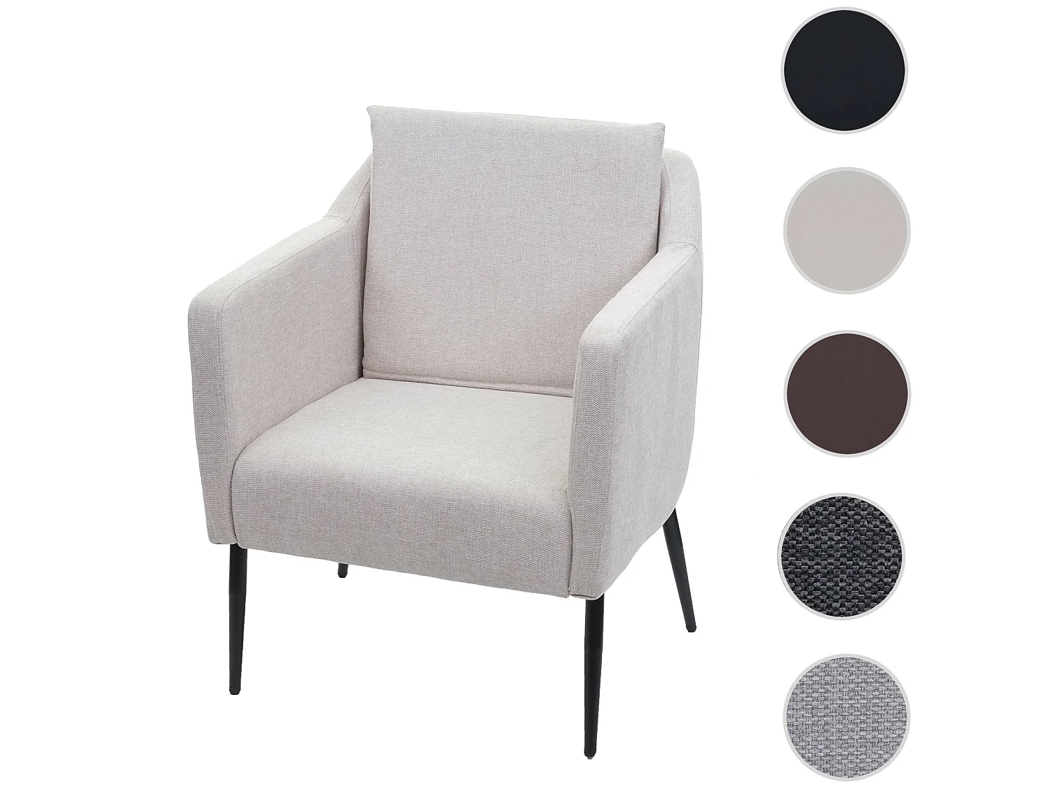 Sillón reclinable MCW-H93a,  tela/textil crema-beige