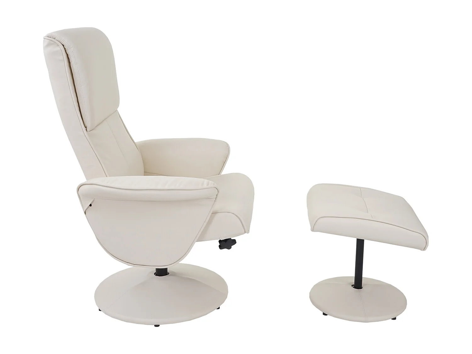 Sillón reclinable Stockholm,  polipiel, crema