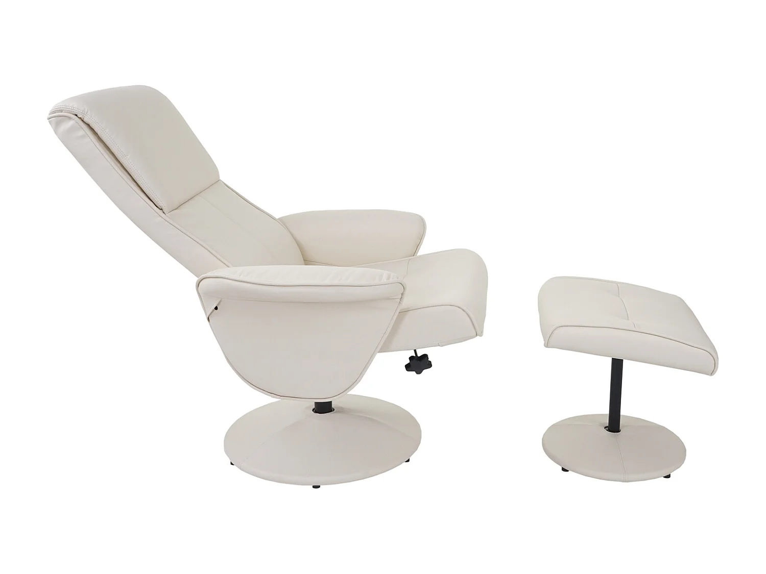 Sillón reclinable Stockholm,  polipiel, crema