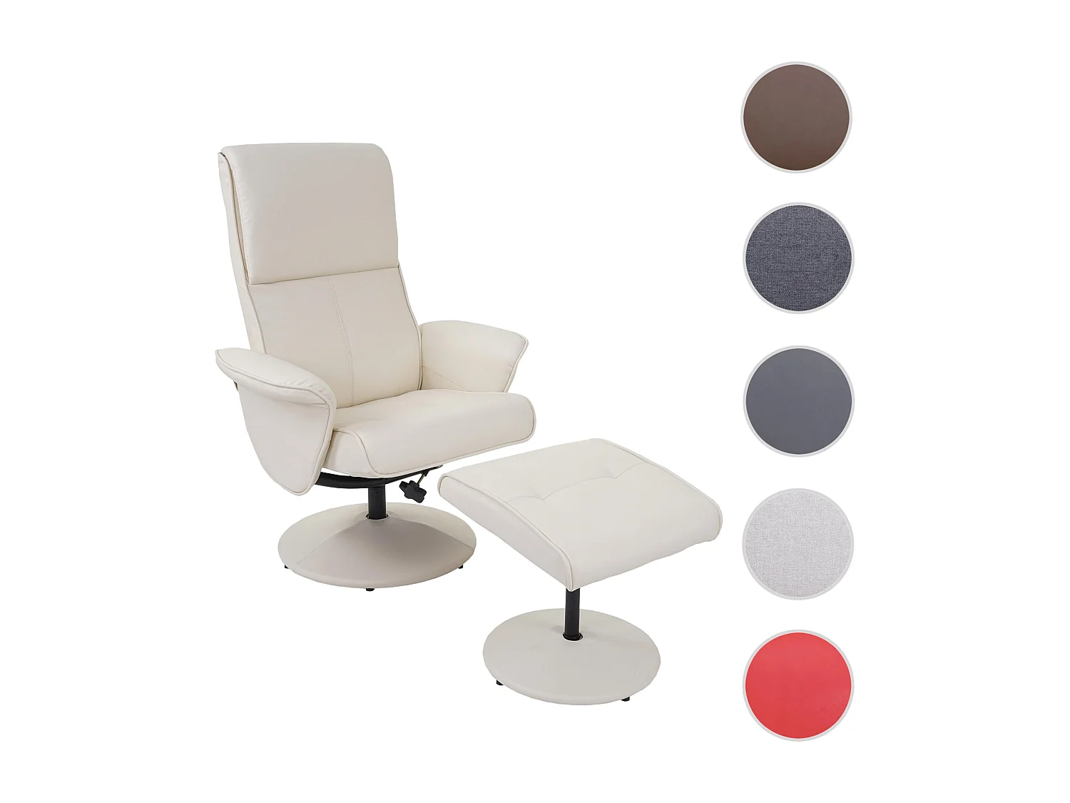 Fauteuil de relaxation Stockholm,,  similicuir, crème