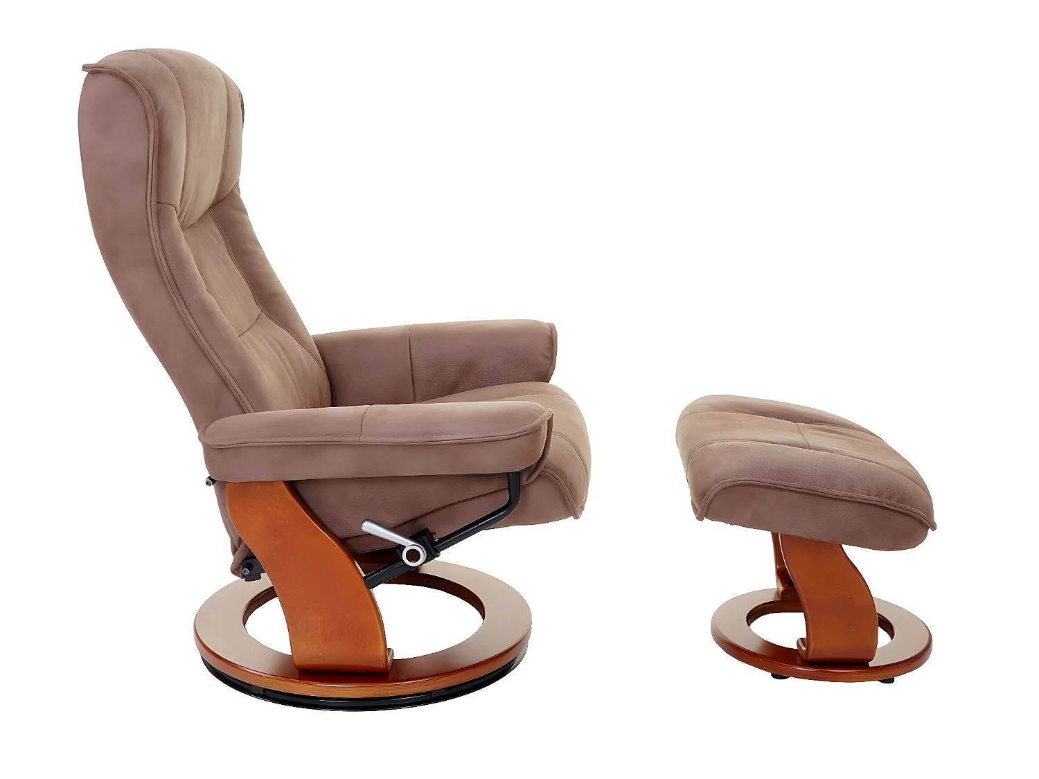 MCA poltrona relax Hamilton tessuto girevole con poggiapiedi miele marrone chiaro