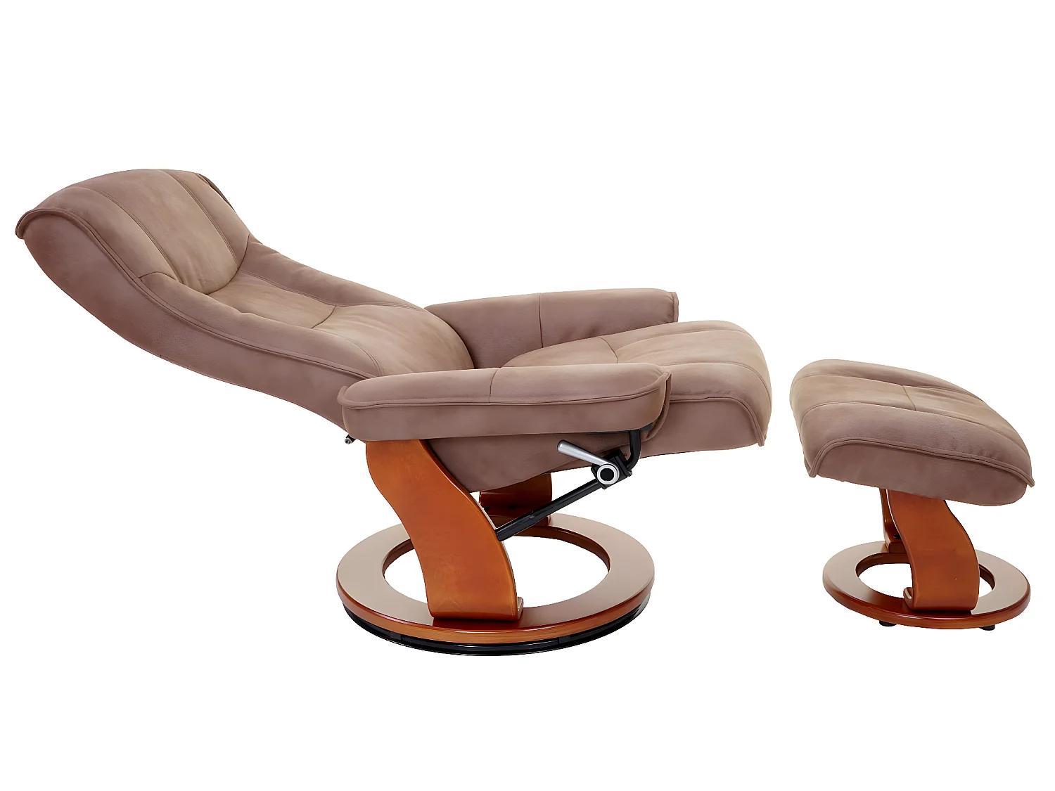 MCA poltrona relax Hamilton tessuto girevole con poggiapiedi miele marrone chiaro