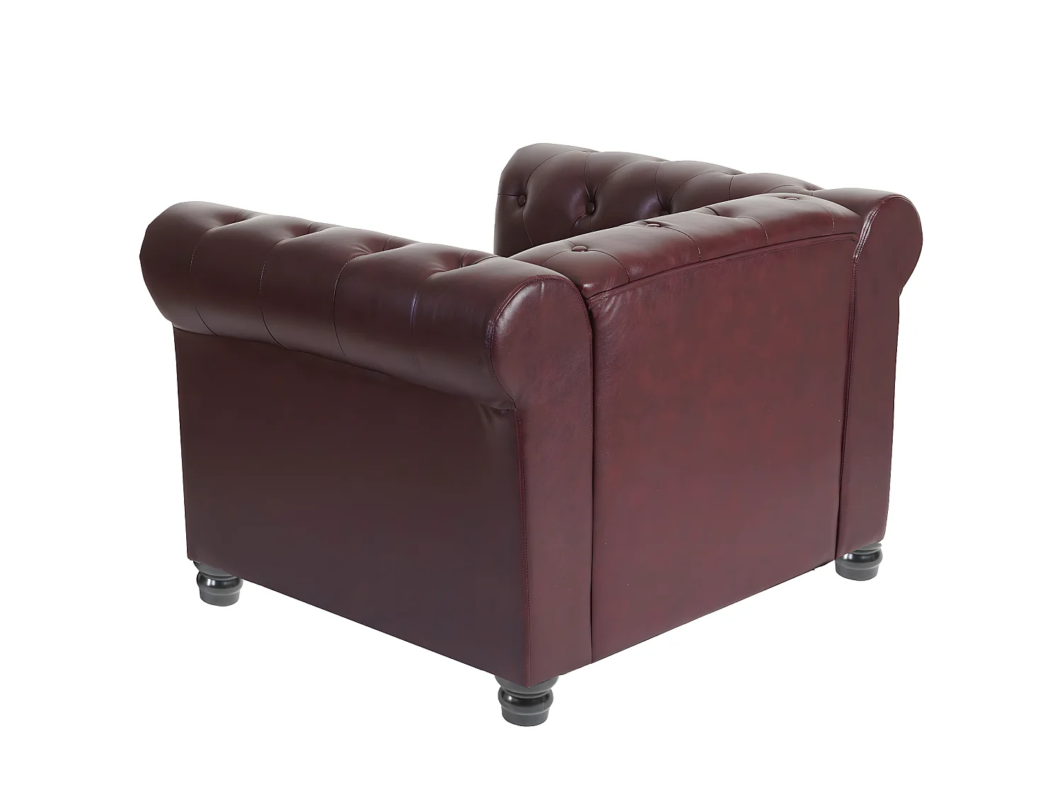 Fauteuil relax Edinburgh Pieds ronds,  pieds ronds, brun rouge