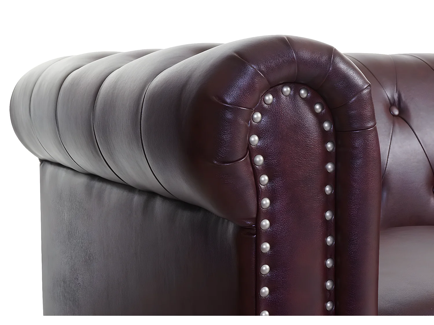 Fauteuil relax Edinburgh Pieds ronds,  pieds ronds, brun rouge