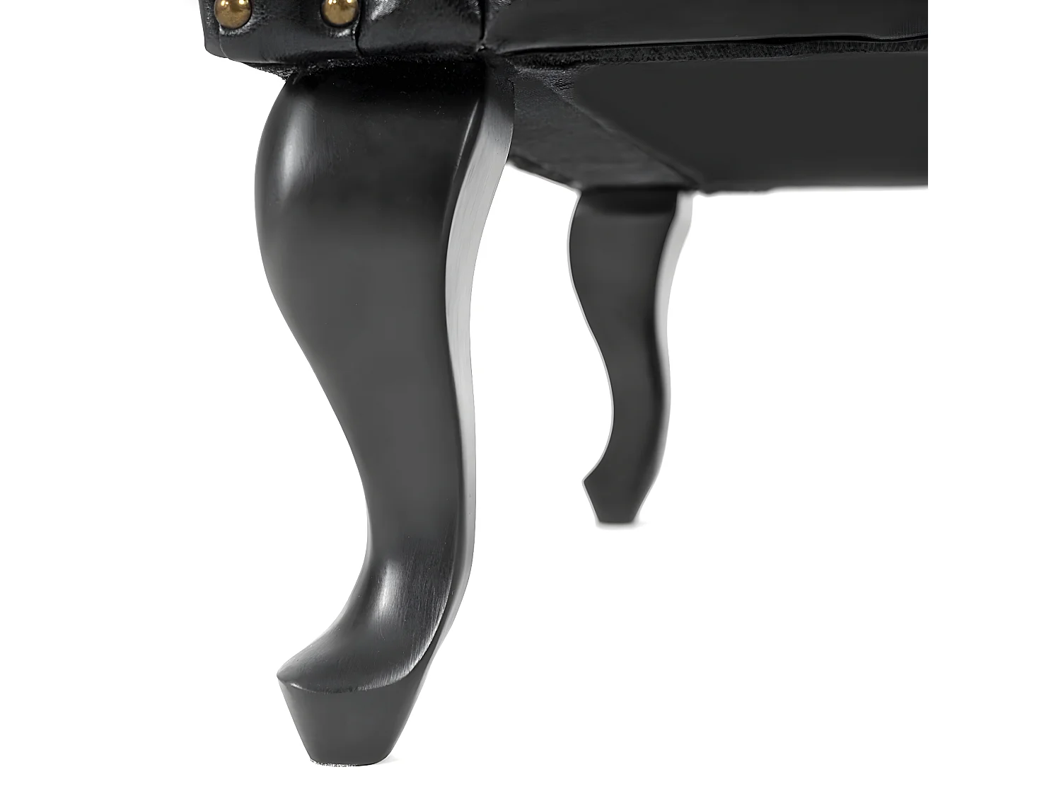 Poltrona stile vittoriano Chesterfield ecopelle ~ nero senza poggiapiedi