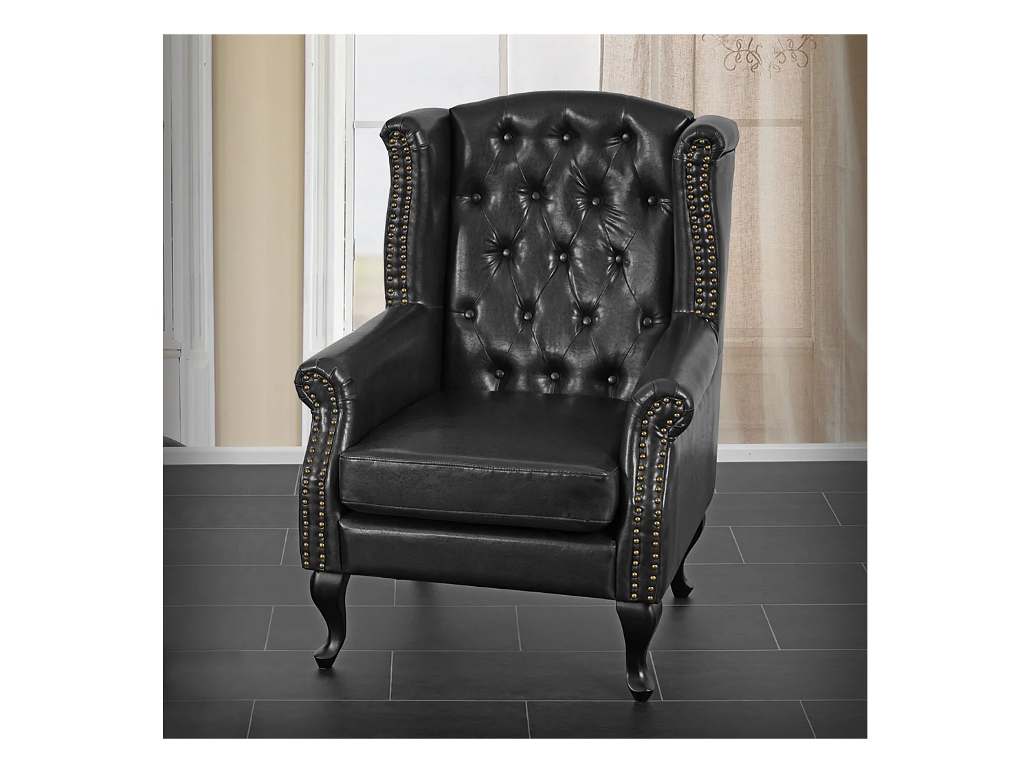 Fauteuil de relaxation Oxford,  noir sans pouf