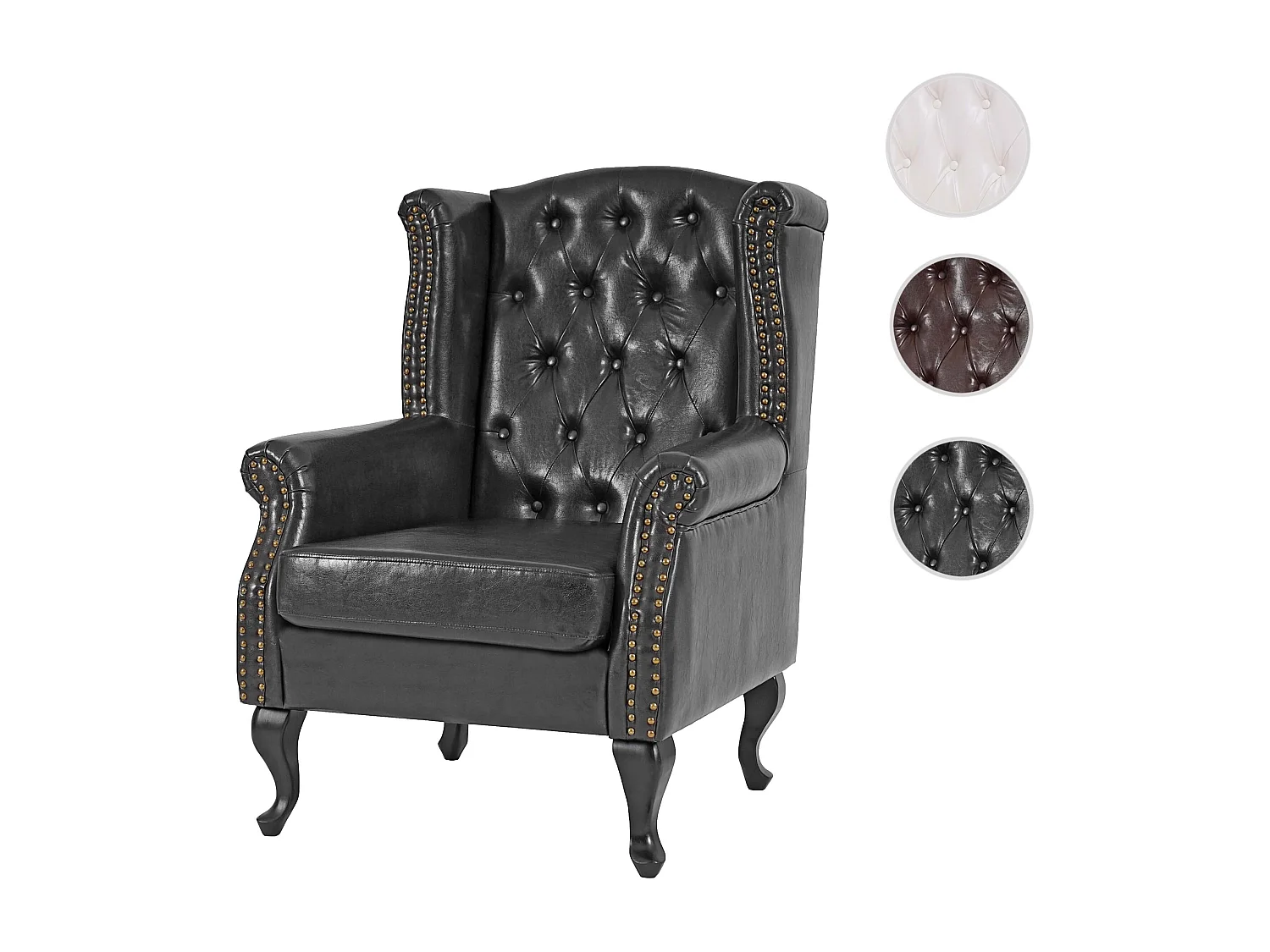 Poltrona relax Oxford,  preto sem otomano