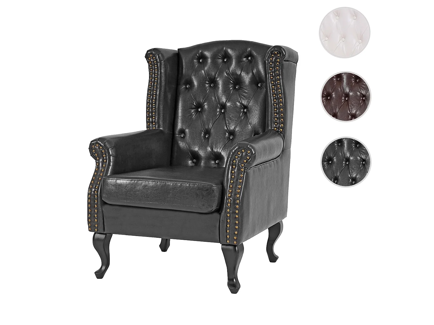 Fotel relaksacyjny Oxford,  czarny bez otoman