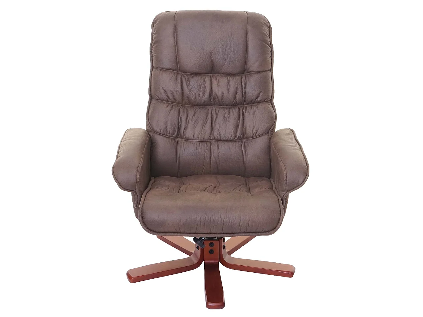 Fotel relaksacyjny MCW-E30 z podnóżkiem,  imitacja zamszu w kolorze brązowym