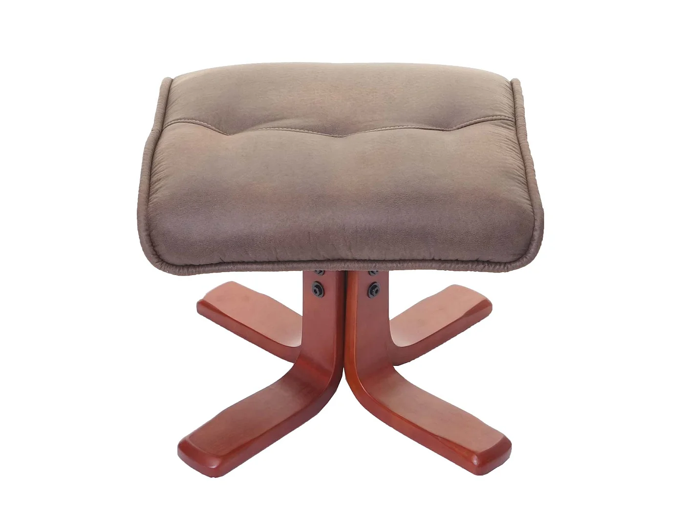 Fotel relaksacyjny MCW-E30 z podnóżkiem,  imitacja zamszu w kolorze brązowym