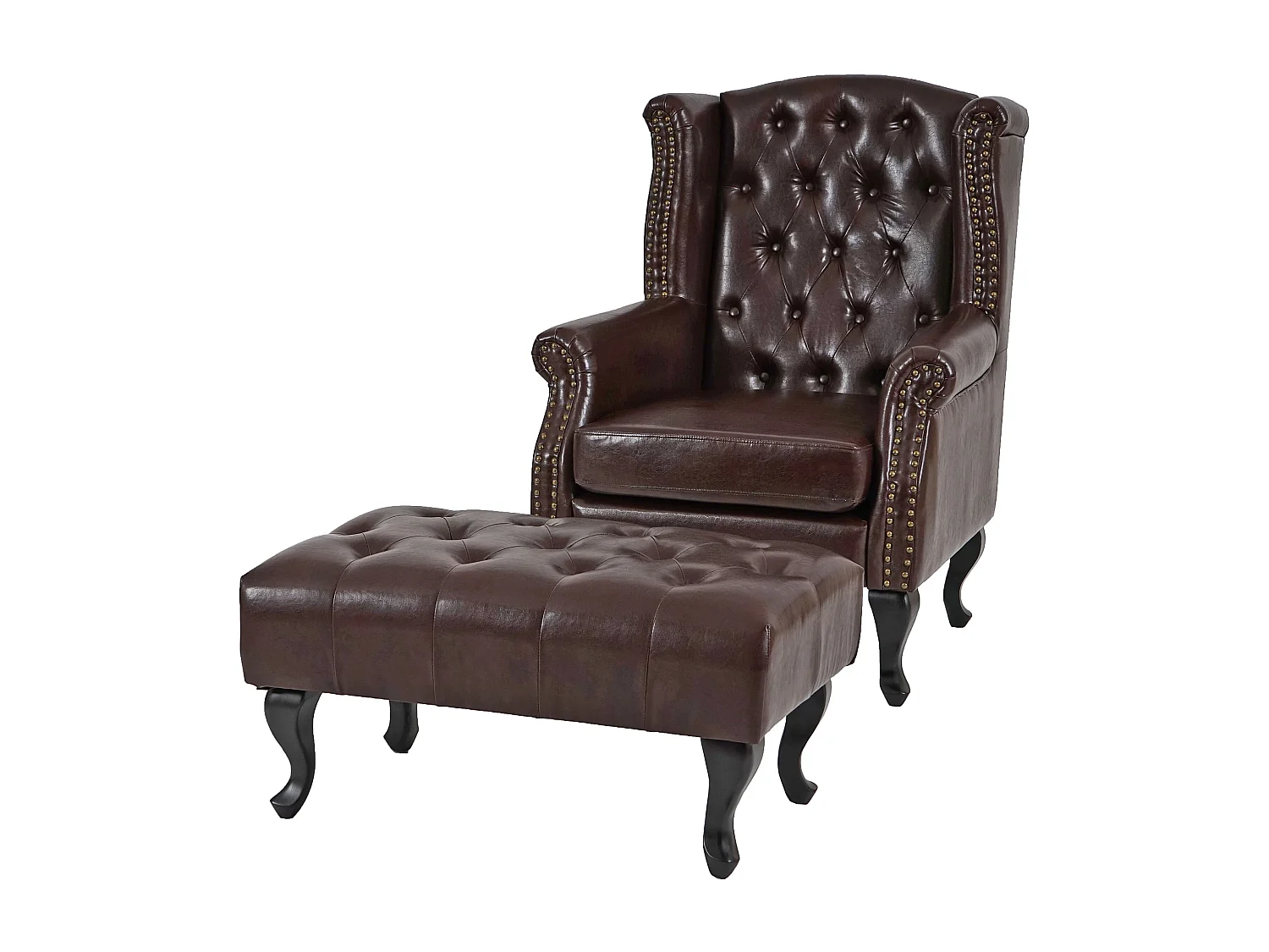 Fauteuil de relaxation Oxford,  brun antique avec repose-pied