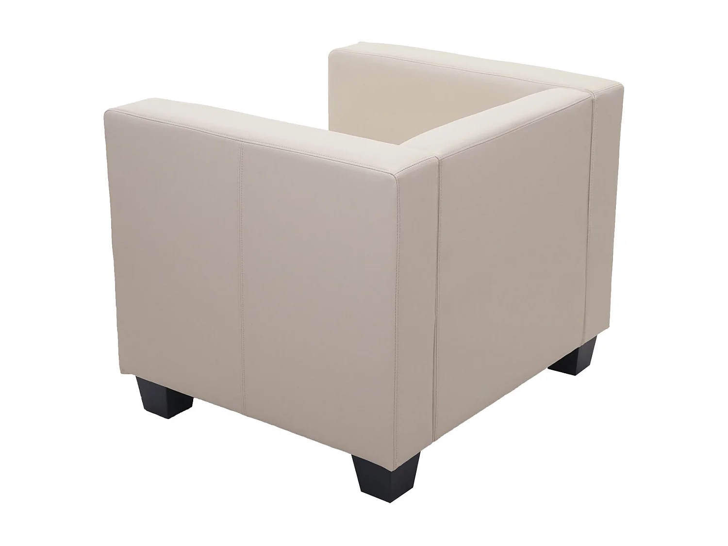 Fauteuil lounge Lille,  Cuir, crème