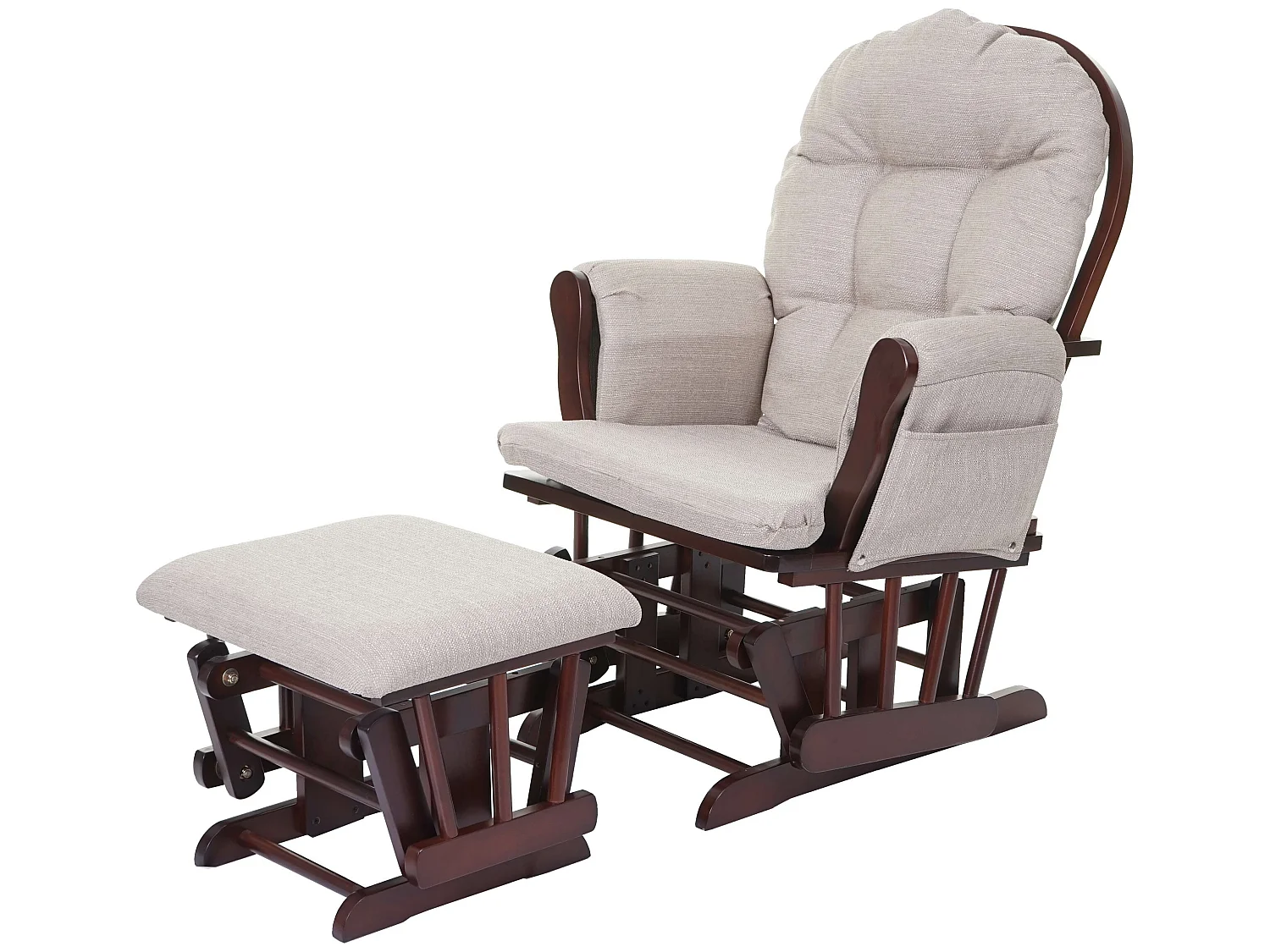 Fauteuil relax MCW-C76 Fauteuil oscillant,  crème-gris