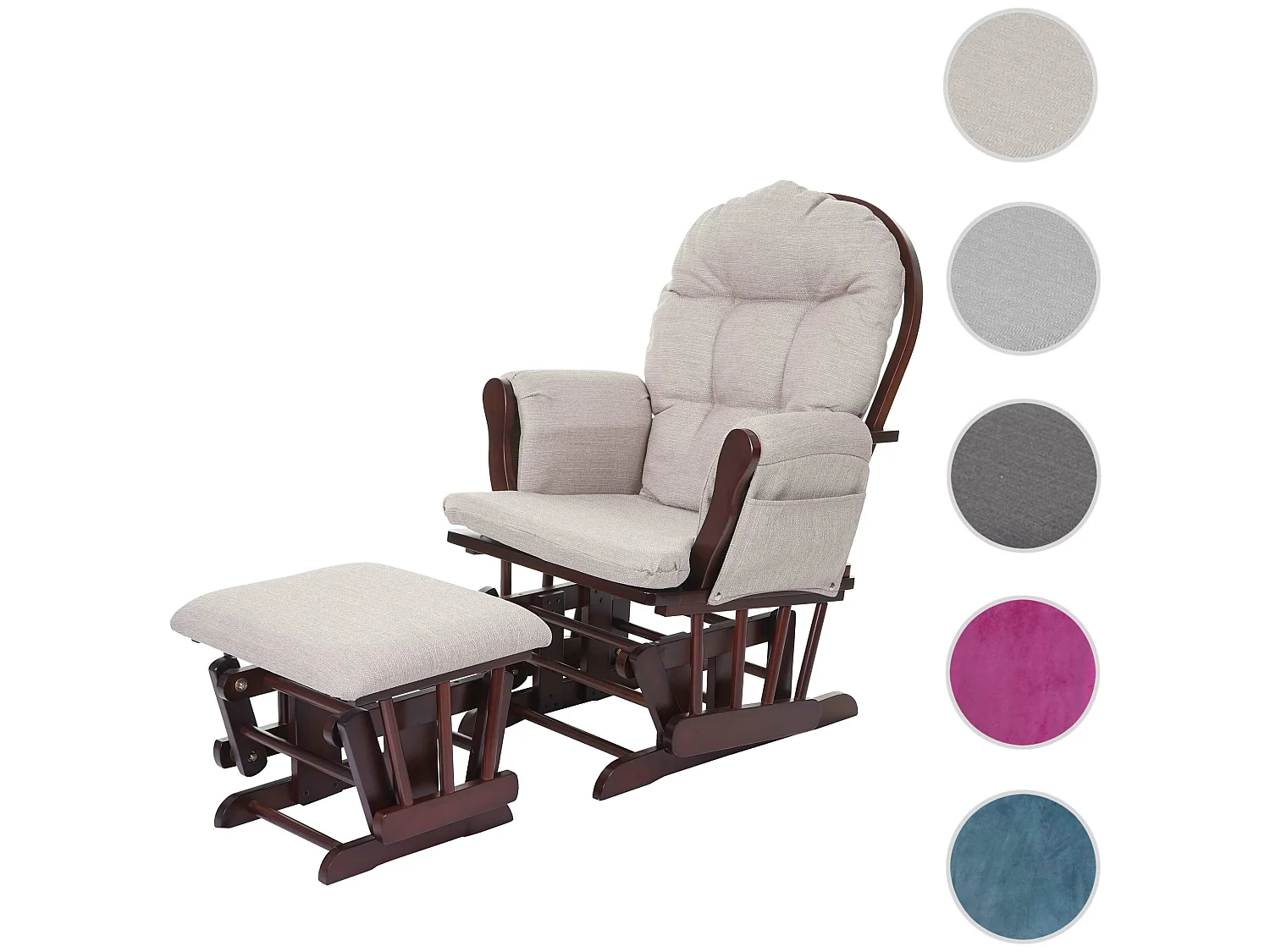 Fauteuil relax MCW-C76 Fauteuil oscillant,  crème-gris