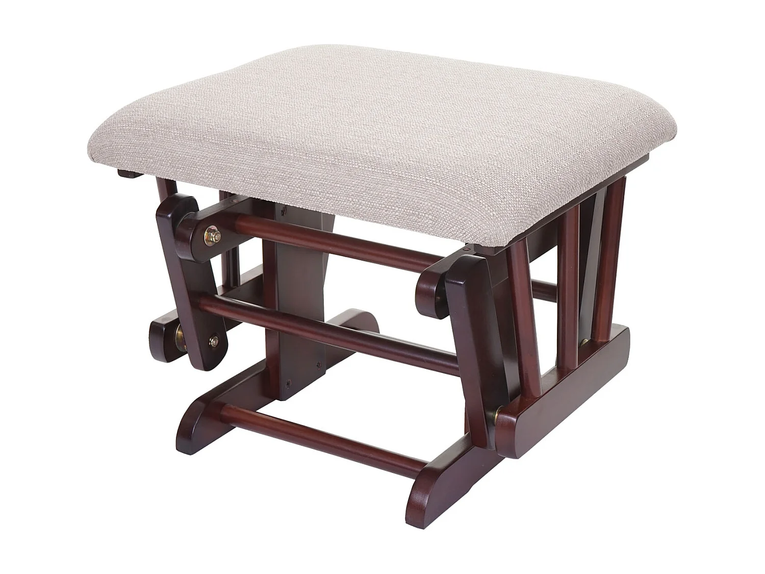 Relaxfauteuil MCW-C76 Schommelstoel,  stof/textiel, crèmegrijs, frame bruin