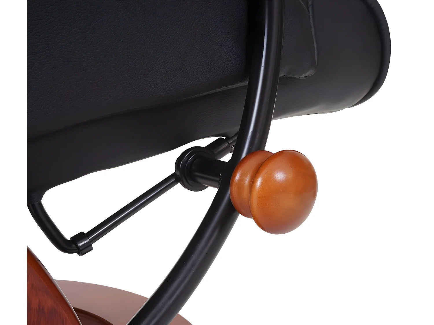 Fauteuil relax Edmonton avec pouf,  noir, doré