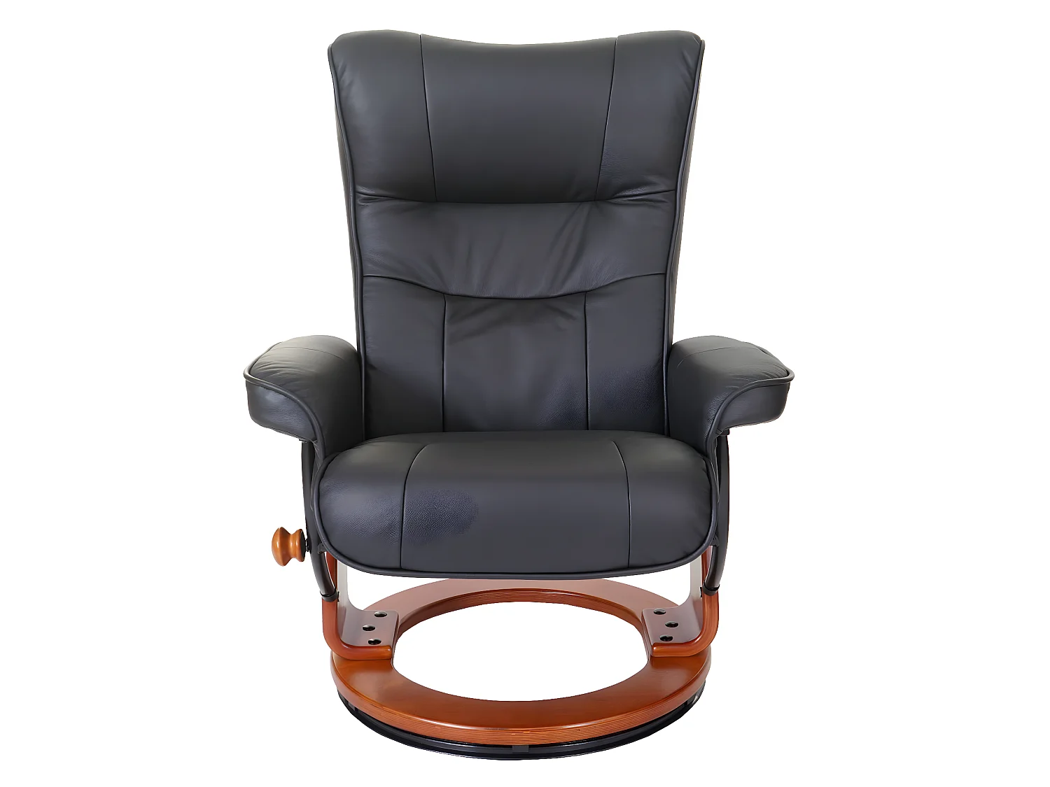 Fauteuil relax Edmonton avec pouf,  noir, doré